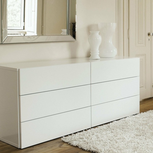commode blanche design tiroirs