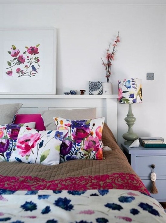 couvertures de coussins motifs floraux