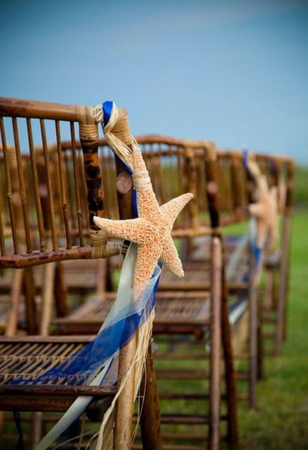 décoration chaise de mariage extérieur été étoile de mer décorative 