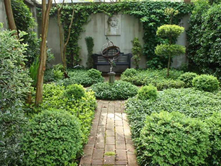jardin bien aménagé fontaine de jardin banc de jardin allée en pierre