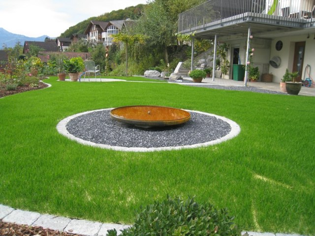 jardin moderne gazon