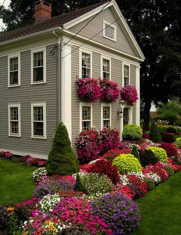 maison jardin fleurs deco
