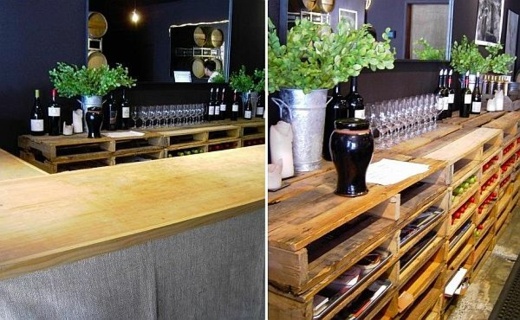 meubles en palette de bois etagere vin