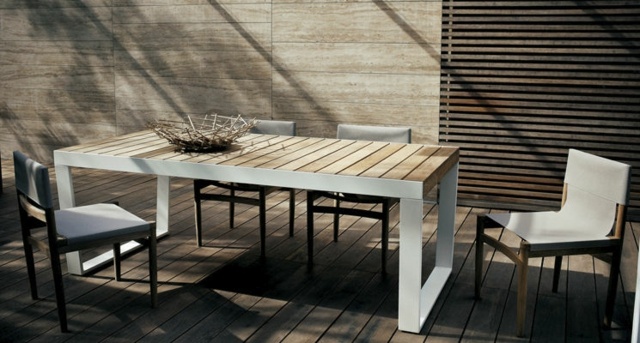 mobilier de jardin design scandinave minimaliste en bois qualité chaise design blanc et moderne