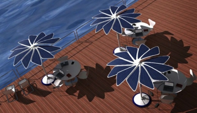 parasol panneaux solaires