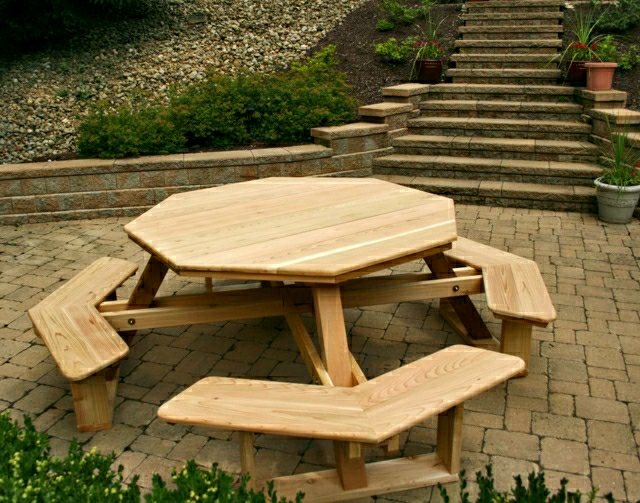 extérieur design moderne bois banc de jardin table de jardin idée 