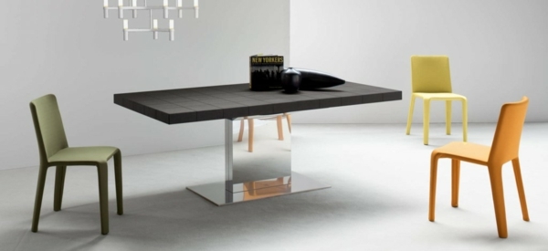 table de salle à manger pieds design chrome