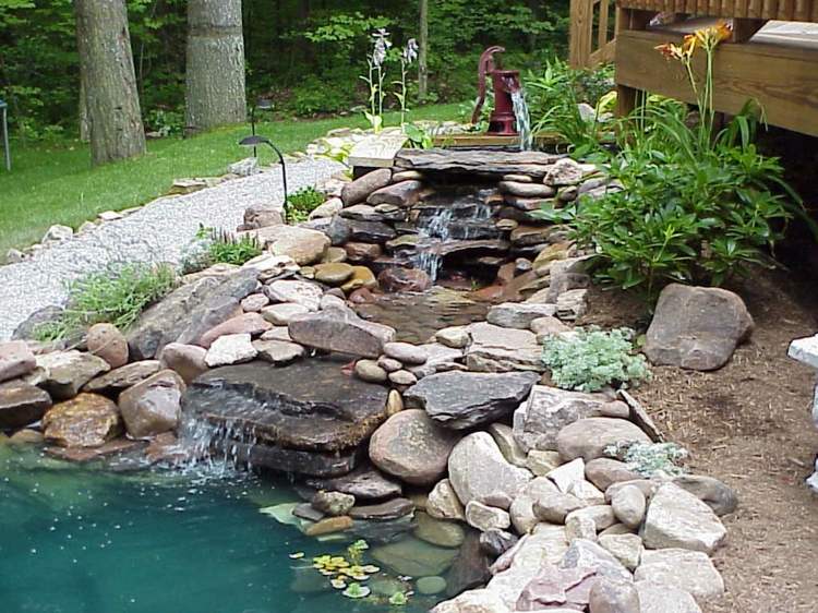 bassin de jardin deco pierres