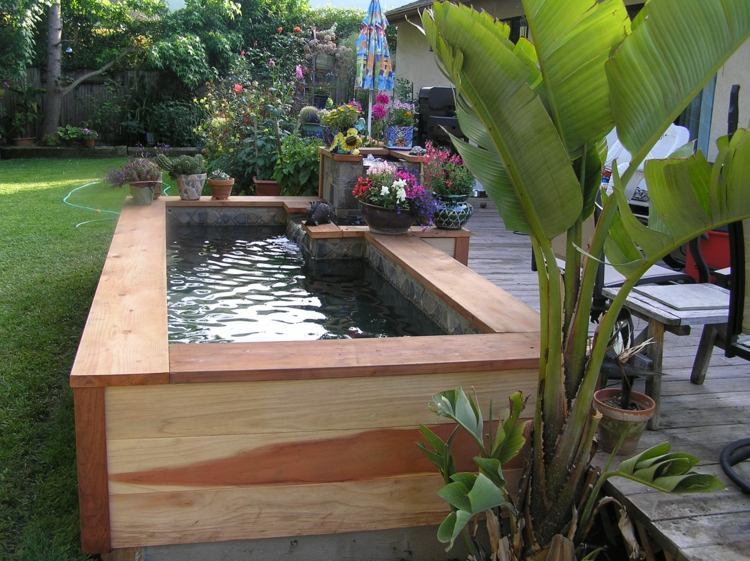 bassin de jardin terrasse bois