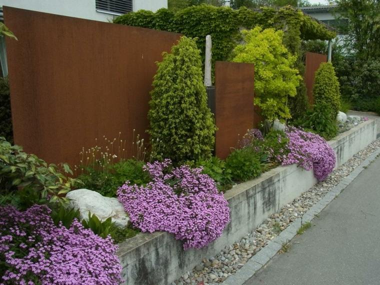 clôtures de jardin acier corten solide 