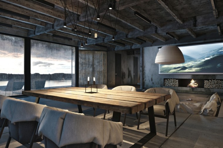 chaise de salle moderne design industriel table en bois