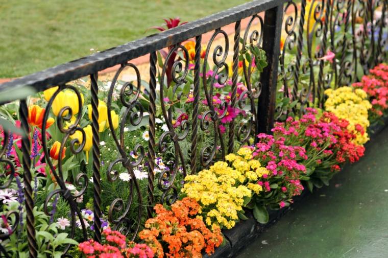 clôture jardin métal idée fleurs idée 