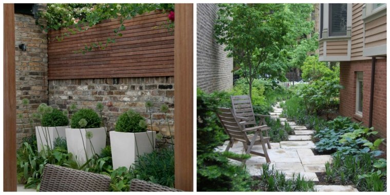 décorer jardin bac à fleurs chaise en bois patio 