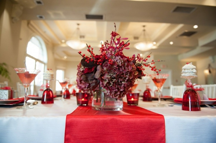 deco table mariage rouge blanc