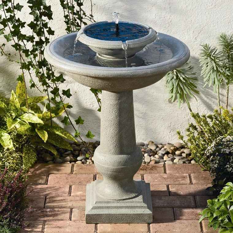 fontaine solaire de jardin déco extérieur jardin pierre 