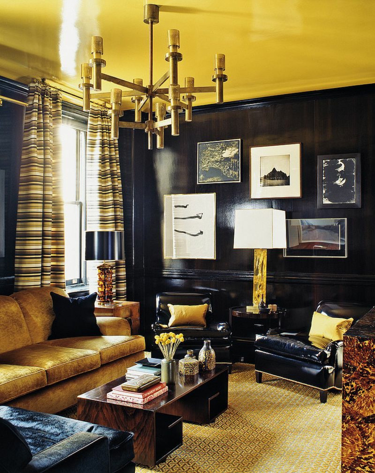 Idée déco intérieur: le noir et le doré pour un intérieur élégant
