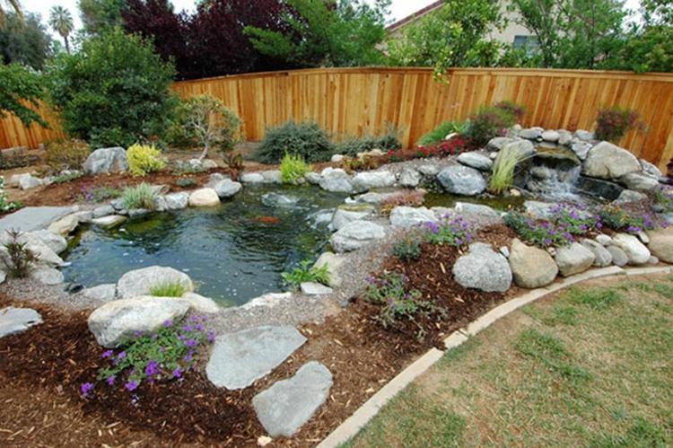 jardin rocaille bassin eau