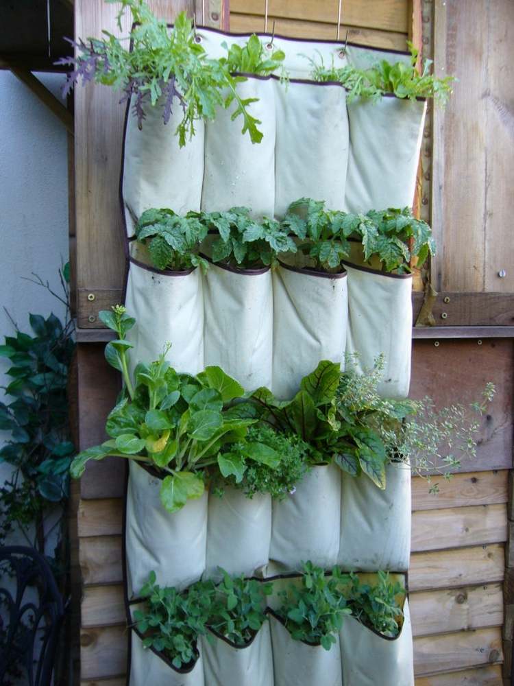 jardin suspendu DIY poches tissu