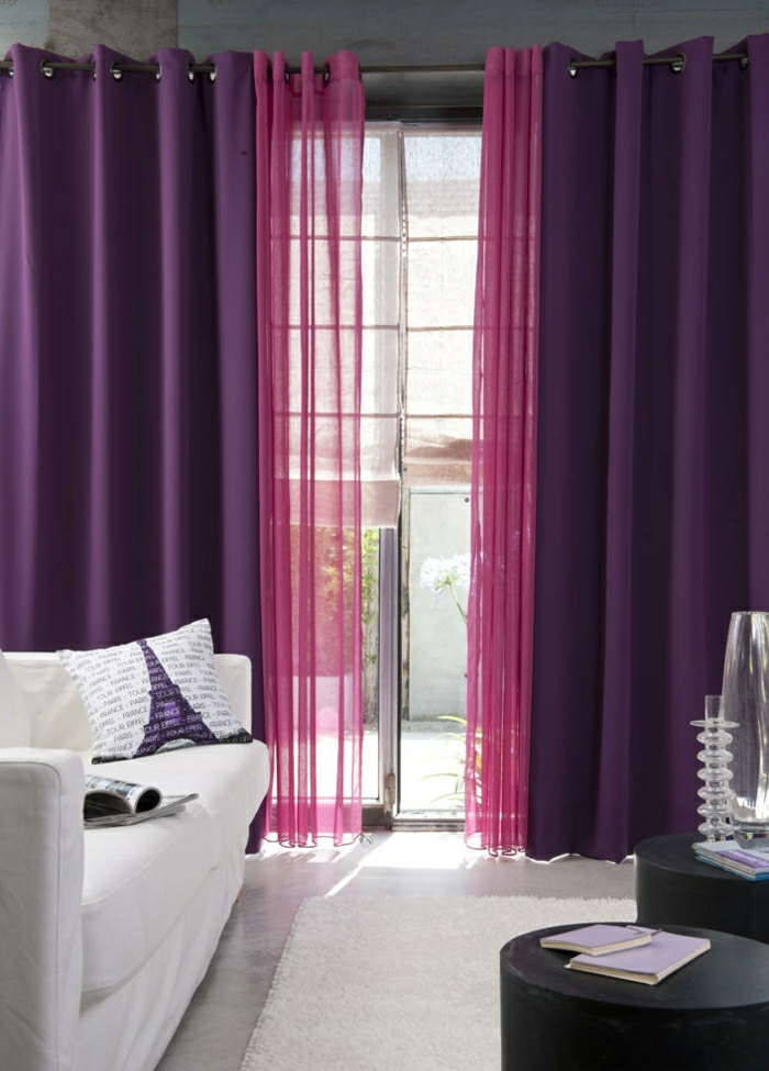 rideaux couleur violette