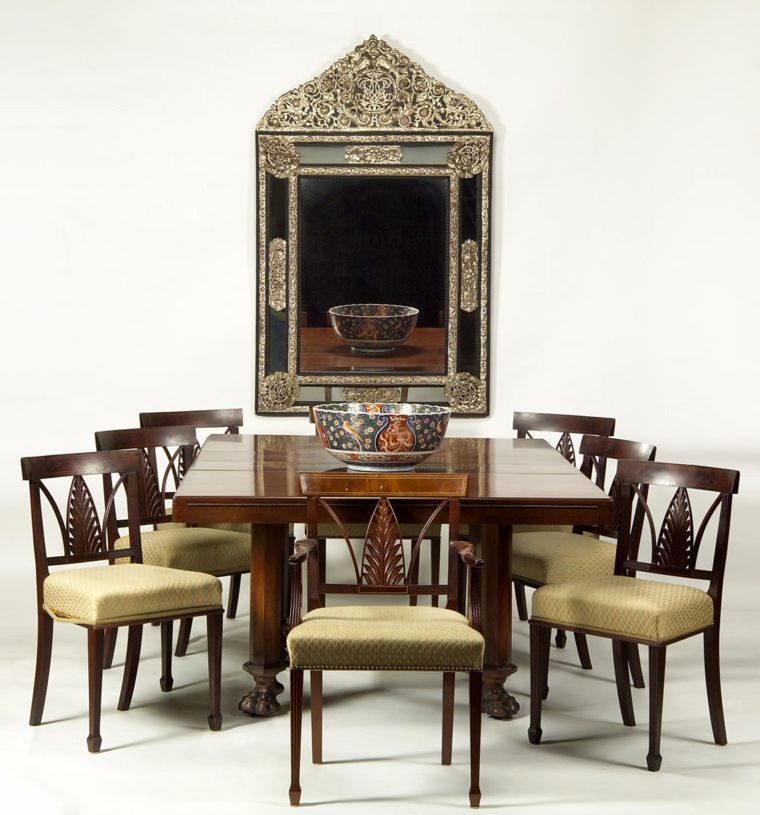 miroir marocain cadre décoré grande table en bois