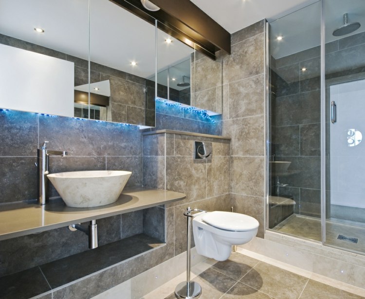 salle de bain moderne gris