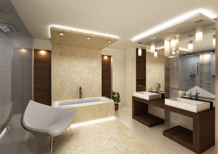salle de bain moderne meubles bois