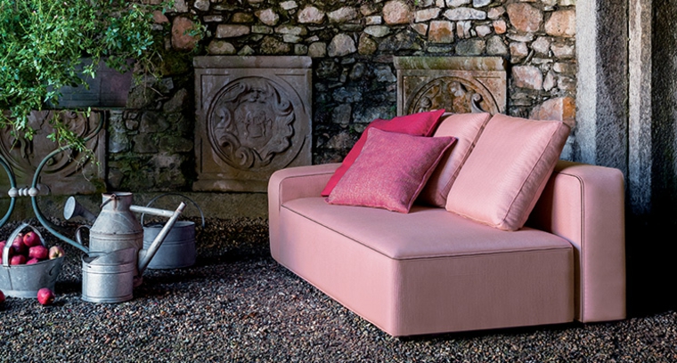 meubles de jardin extérieur canapé rose cuir moderne andrea ferrari dandy