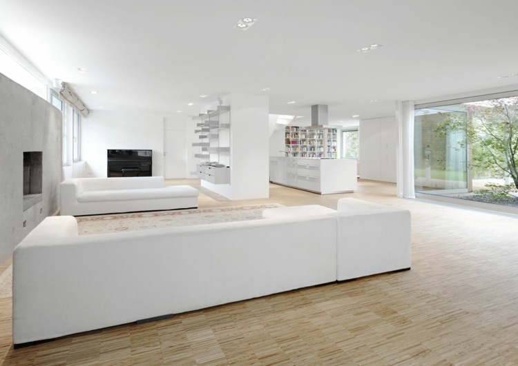 salon design blanc moderne