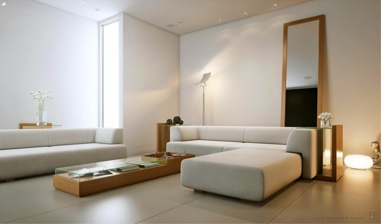 salon minimaliste deco grand canapé