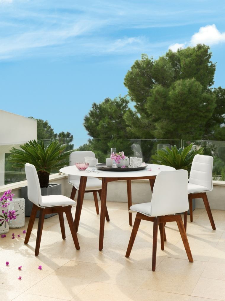 table de jardin bois idée terrasse chaise de jardin design moderne fischer mobel