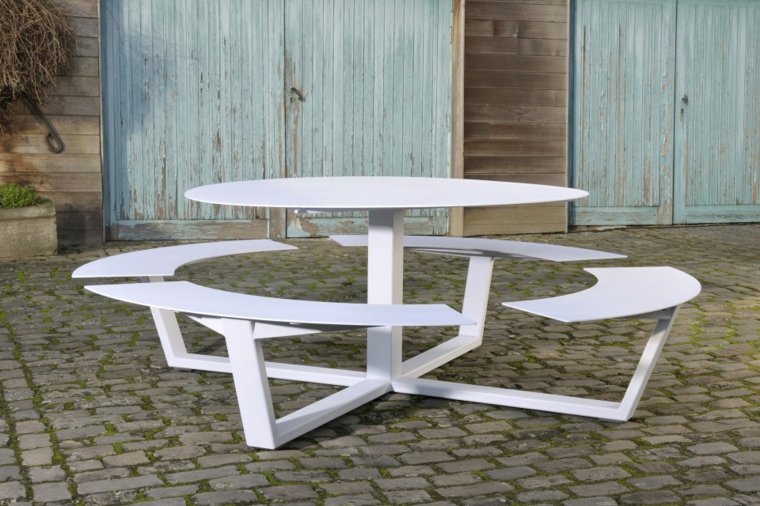 table jardin aluminium design cassecroute la grande ronde staal