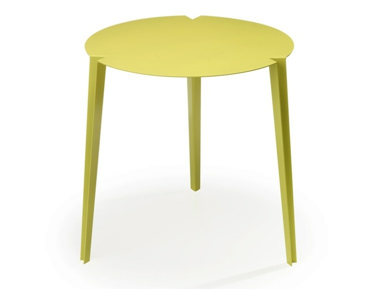 table jardin jaune ronde design ames