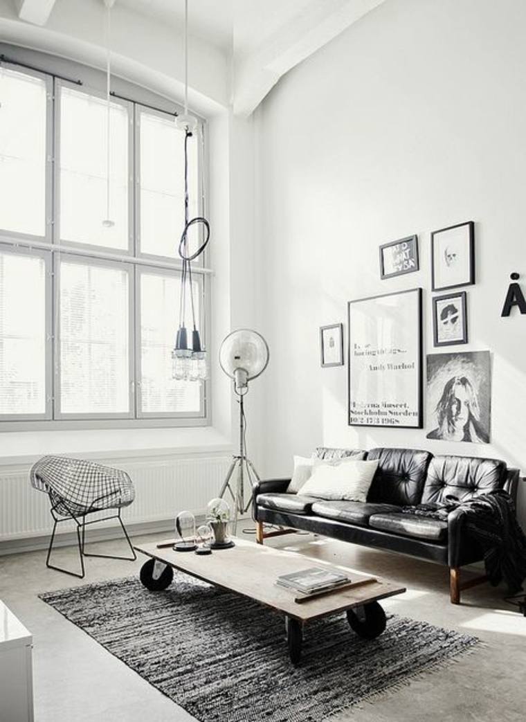 meubles noir et blanc salon original