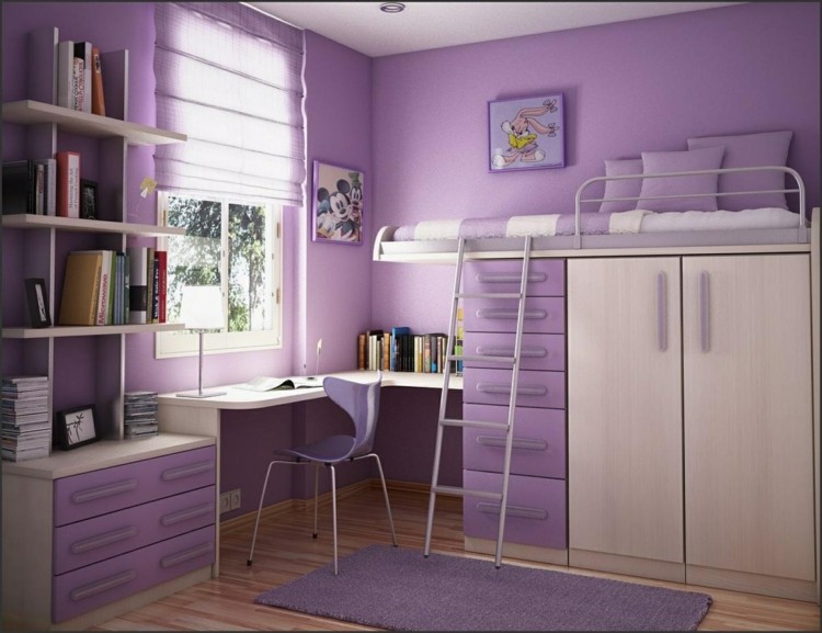 chambre fille moderne violet