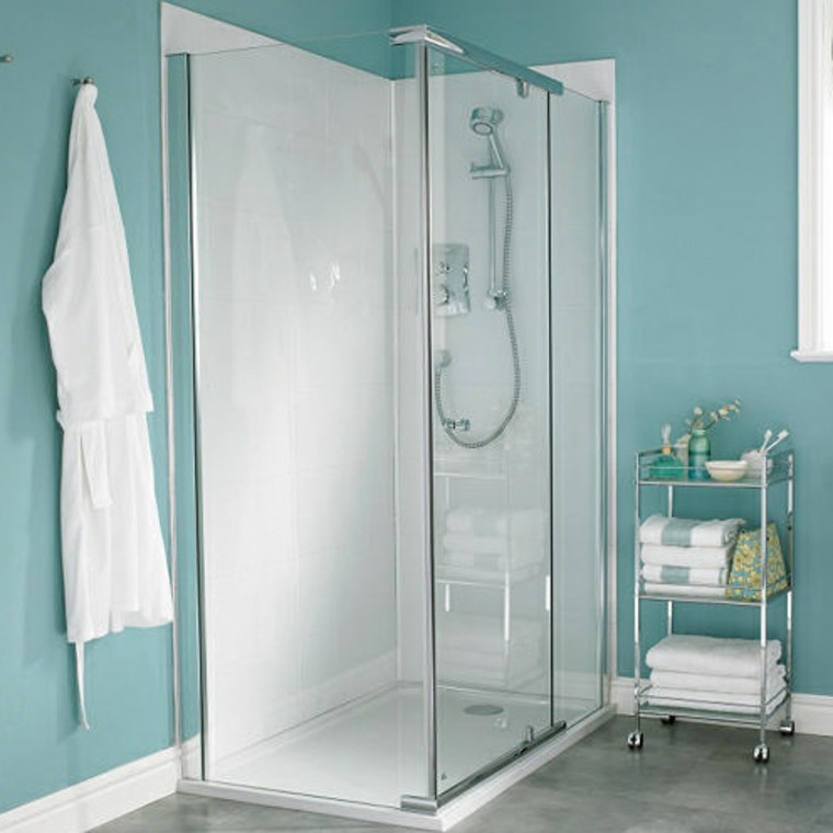 décoration salles de bains aménagement douche blanc