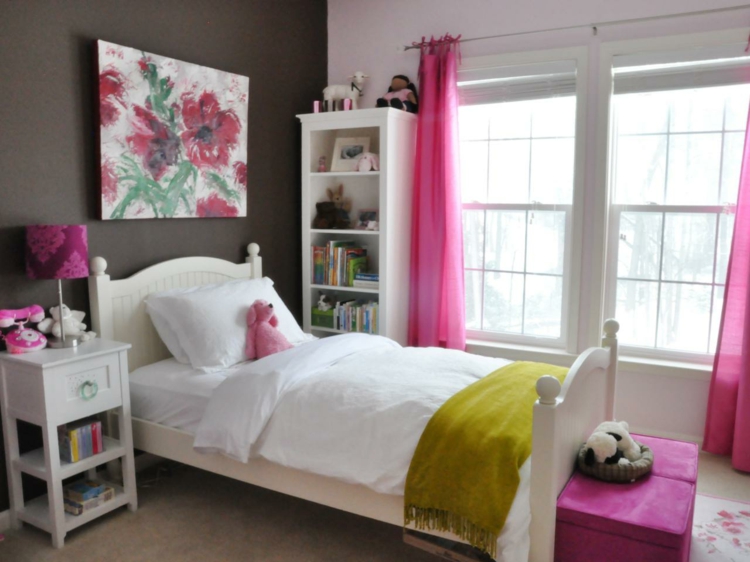 idee deco chambre fille rose gris