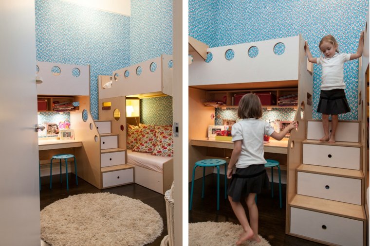 chambre pour deux enfants filles décoration meubles