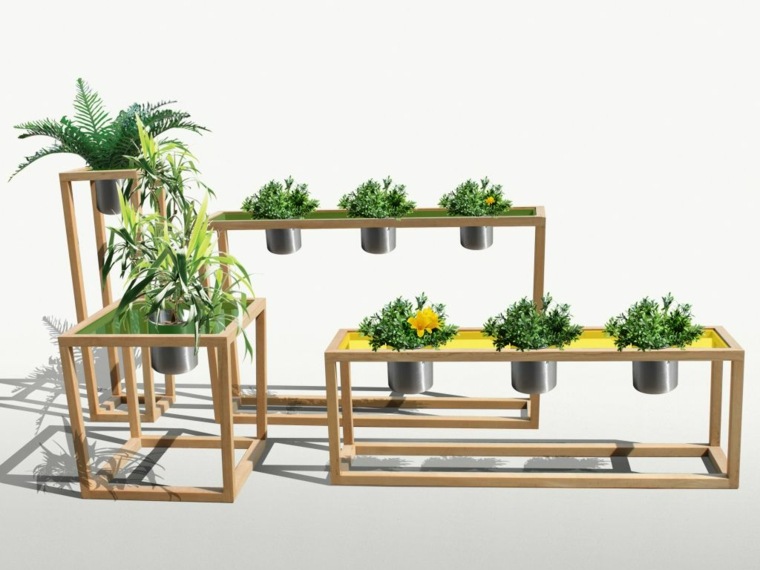 design jardin et terrasse décoration moderne pots plantes