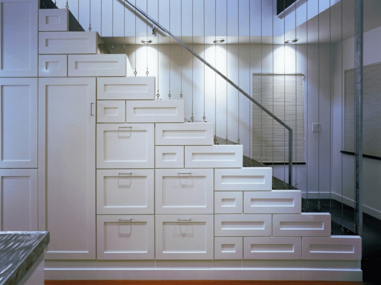 idee rangement escalier tiroirs