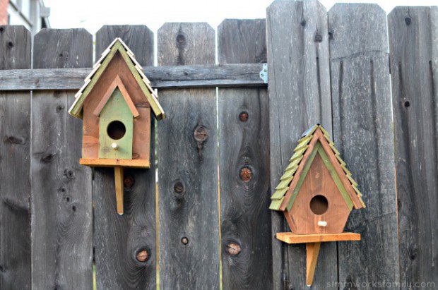 aménagement jardin idée déco maison oiseau clôture de jardin bois 