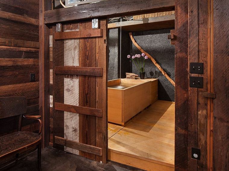 porte grange coulissante intérieurecoulissante bois moderne rustique baignoire en bois design