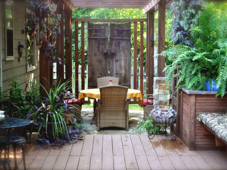 porte jardin bois style rustique