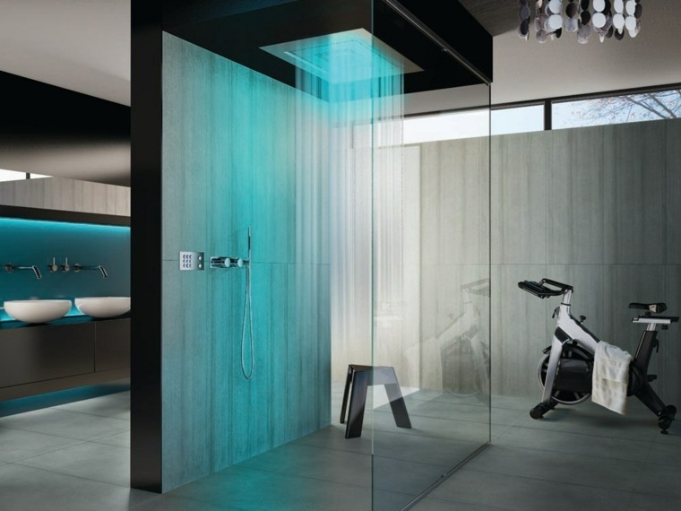 salle de bain avec douche italienne moderne 