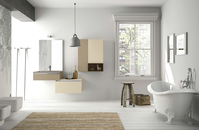 design salle de bain accessoires blanc et beige