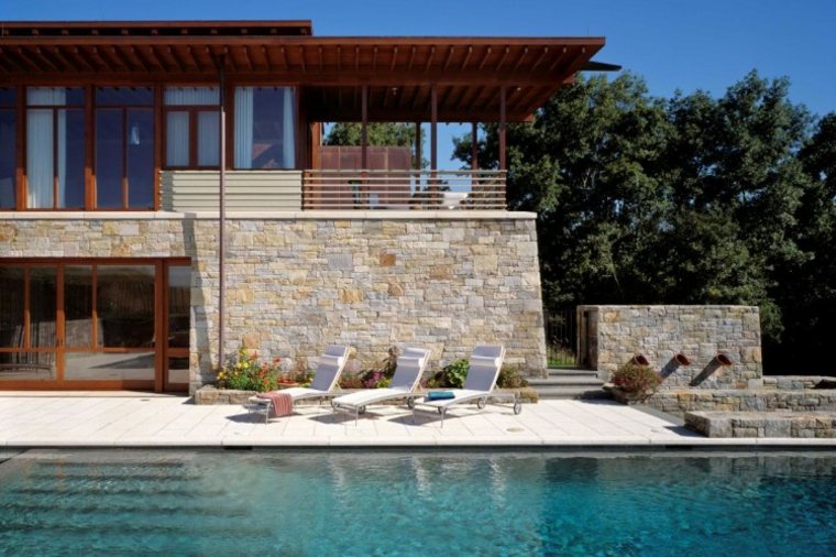 maisons contemporaines design extérieur piscine
