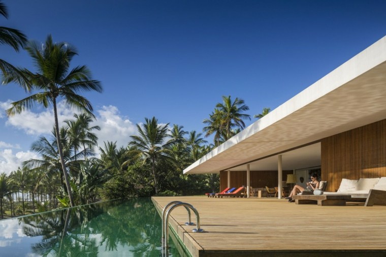 aménagement de piscine extérieure terrasses bois