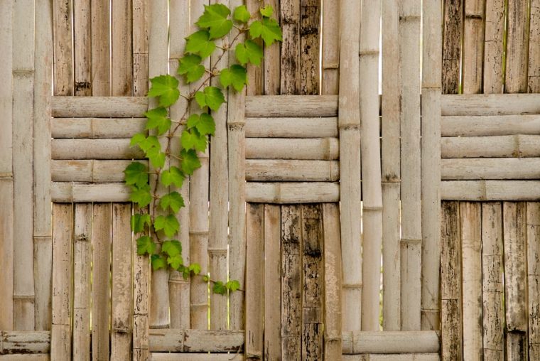 clôture de jardin en bois bambou palissade tressée