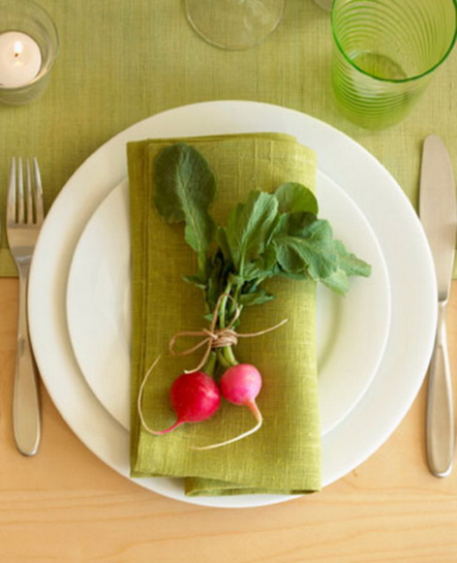 décoration table radis idée original assiette printemps 