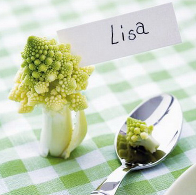 décorer table idée légumes verts 