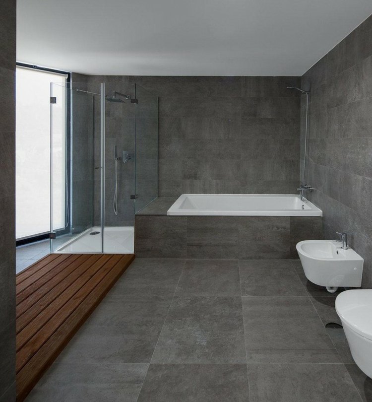 decoration salle de bain minimaliste gris